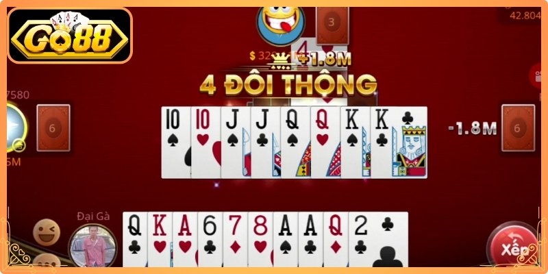 Đánh Bài Tiến Lên Miền Nam Go88 - Hướng Dẫn Luật Chi Tiết 2 Bốn đôi thông giúp kiểm soát thế trận